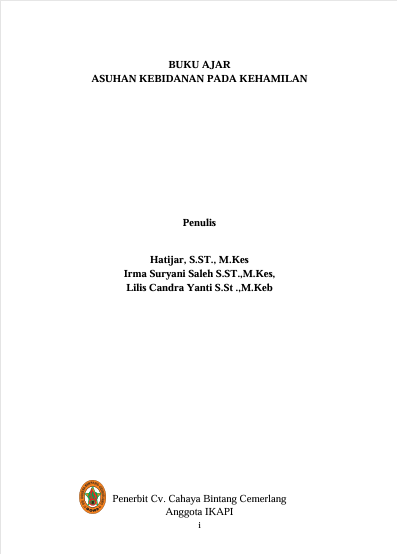 BUKU AJAR ASUHAN KEBIDANAN PADA KEHAMILAN